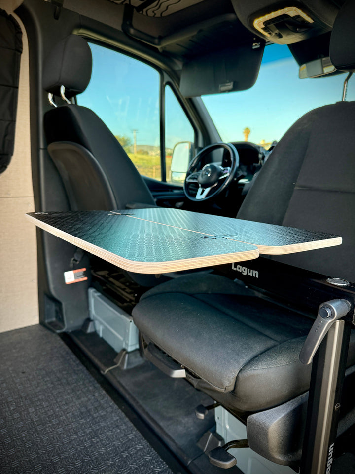Slim Half Folding Black Hex Lagun Table 1/2" Thick For Camper Vans and RVs - AVC RIG