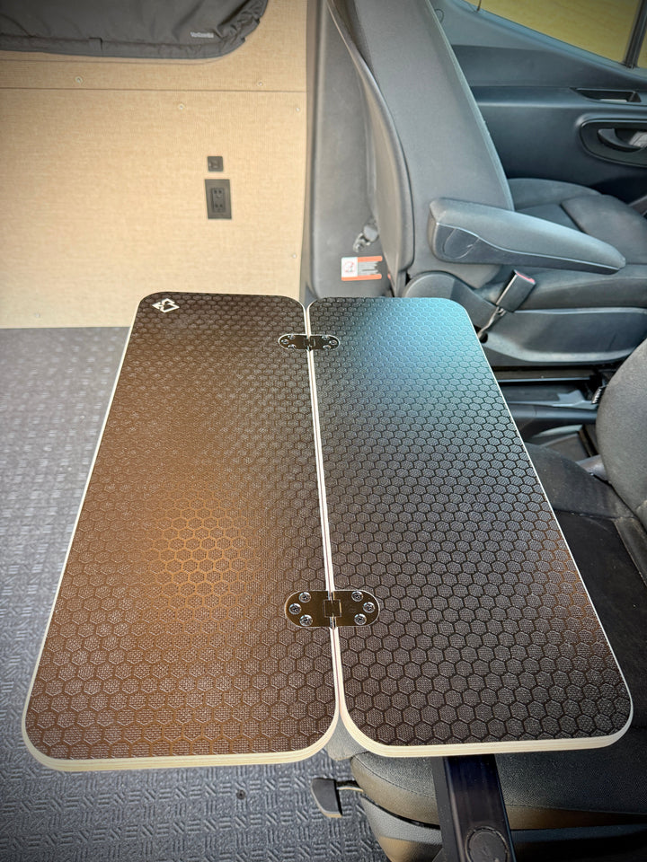 Slim Half Folding Black Hex Lagun Table 1/2" Thick For Camper Vans and RVs - AVC RIG