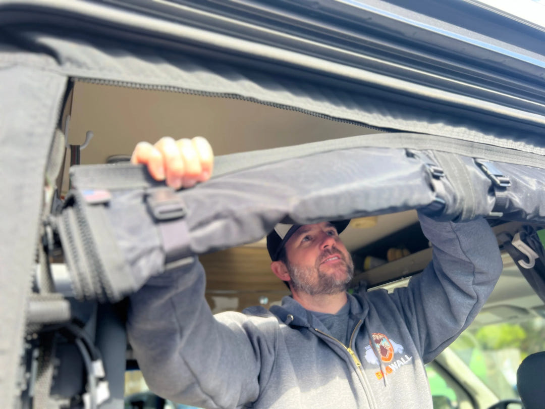 2025+ Mercedes Sprinter Side Sliding Door Insect Screen with New Door Latch - AVC RIG