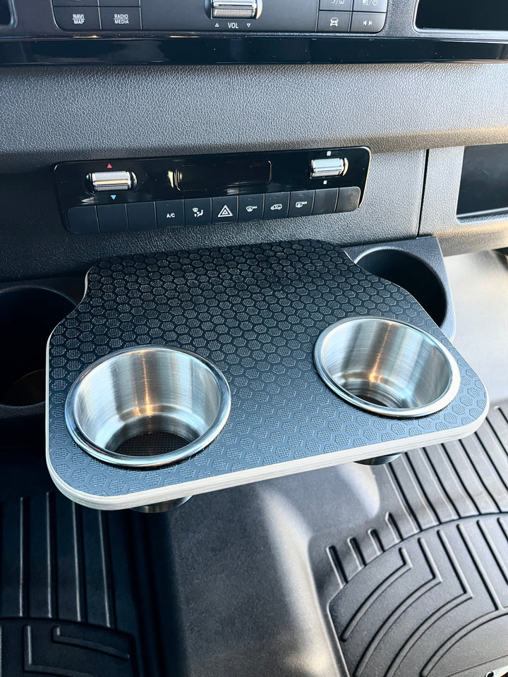 Mercedes Sprinter VS30 19-Current Black Hex Cup Holder Snack Tray - AVC RIG