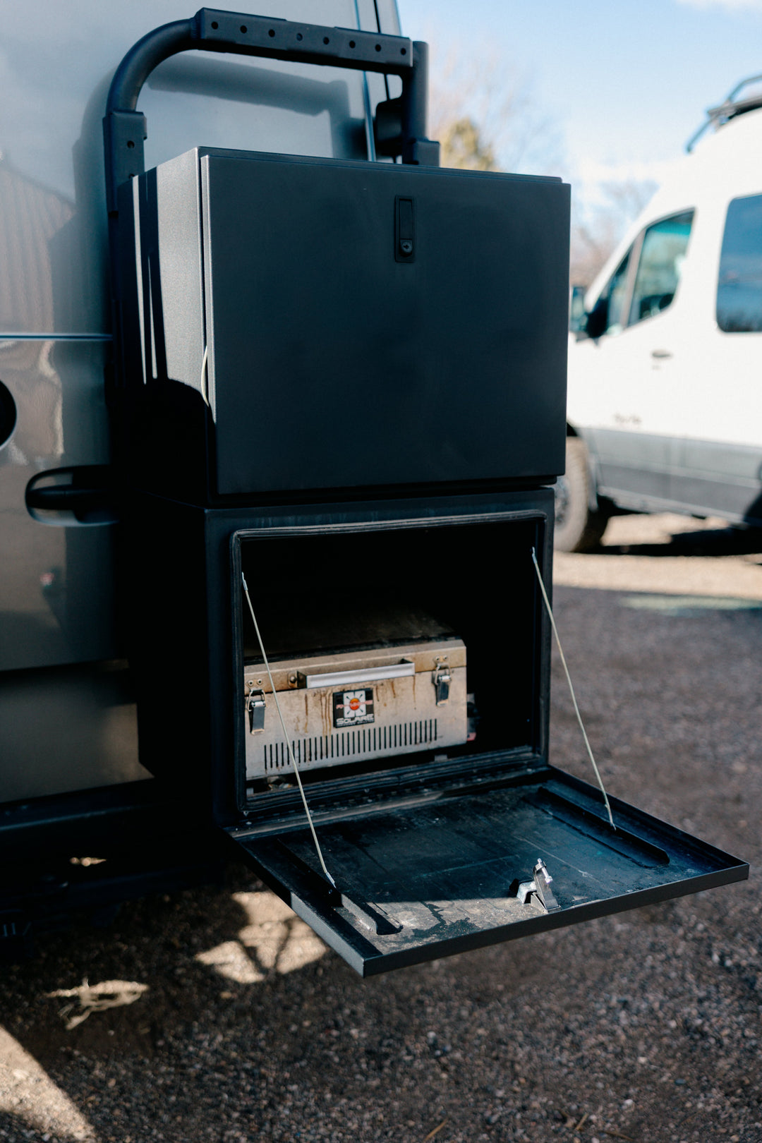 Exterior Box with Drop Down Door