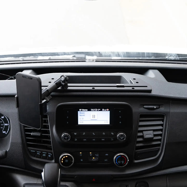 2020+ Ford Transit (Not Compatible With Transit Connect) Tackform Slim Track Dash Bracket With 20LITE Phone Mount - AVC RIG