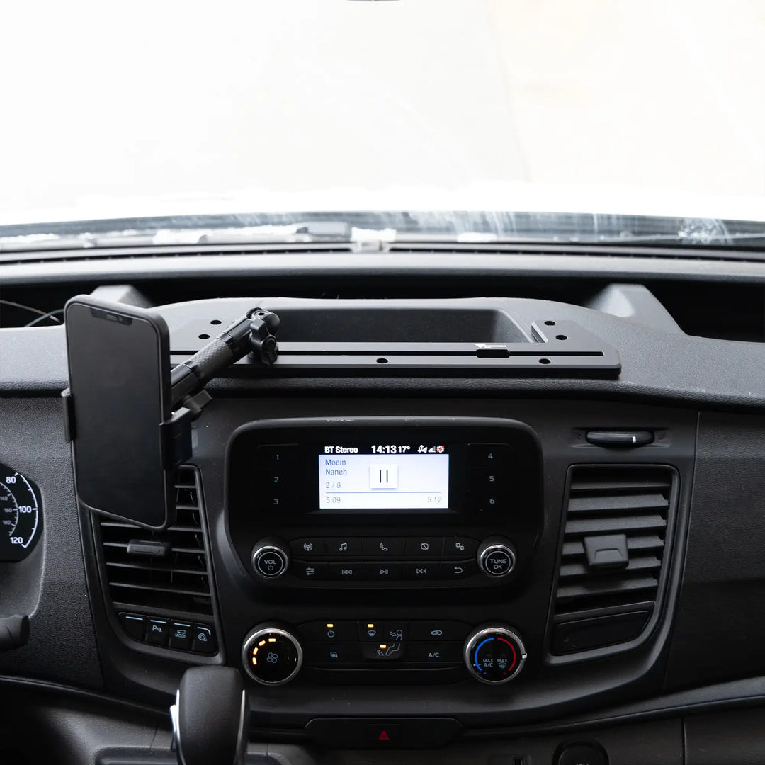 2020+ Ford Transit (Not Compatible With Transit Connect) Tackform Slim Track Dash Bracket With 20LITE Phone Mount - AVC RIG