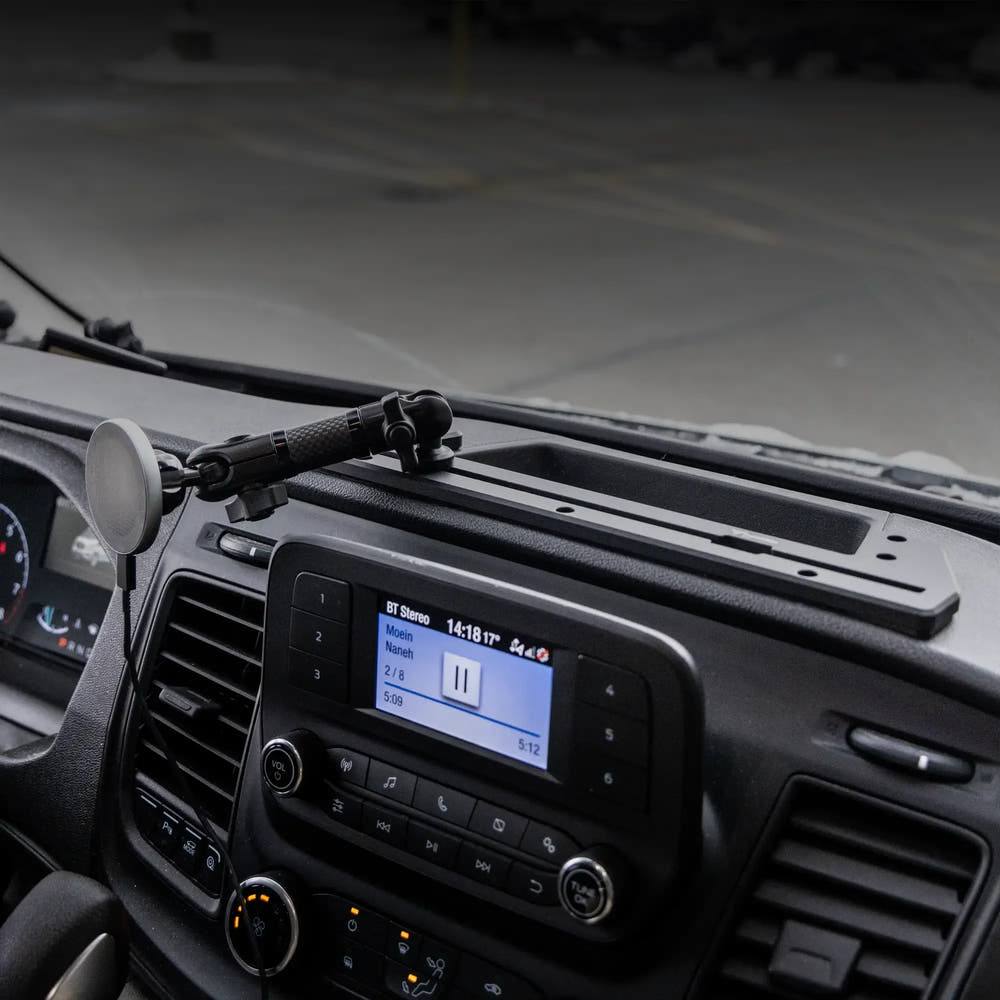 2020+ Ford Transit (Not Compatible With Transit Connect) Tackform Slim Track Dash Bracket With MagSafe Charging Phone Mount - AVC RIG