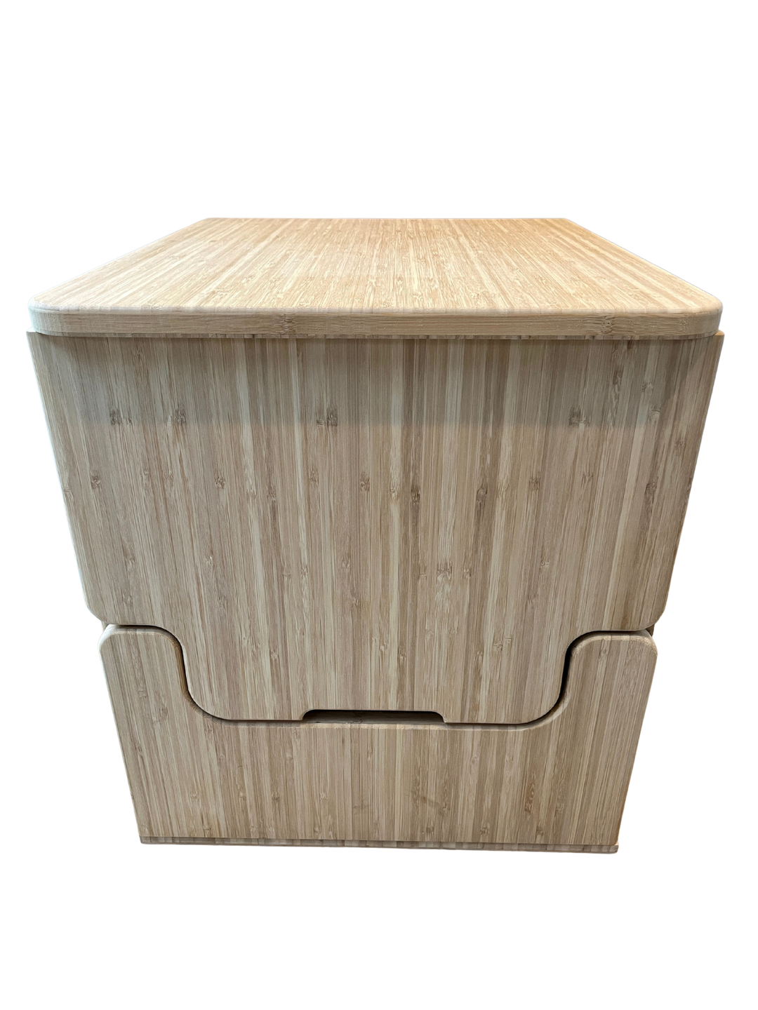 Laveo Dry Flush Portable Waterless Toilet Bamboo Lift top Cabinet Flat Pack Kit - AVC RIG