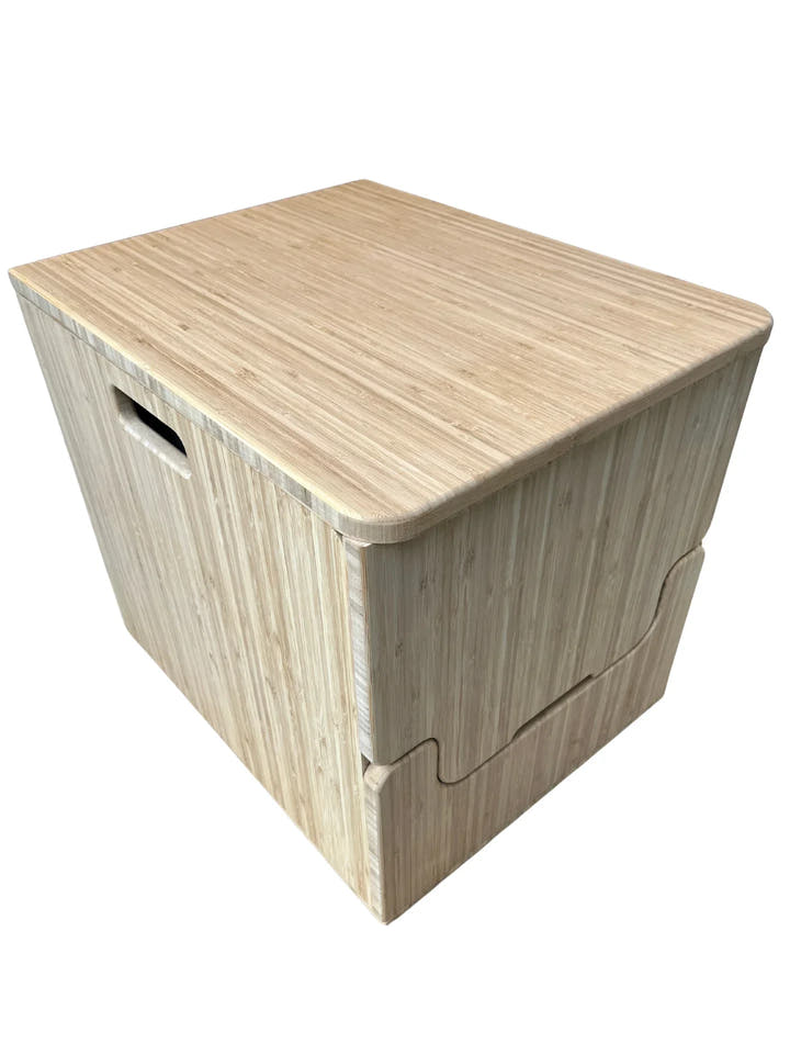 Laveo Dry Flush Portable Waterless Toilet Bamboo Lift top Cabinet Flat Pack Kit - AVC RIG