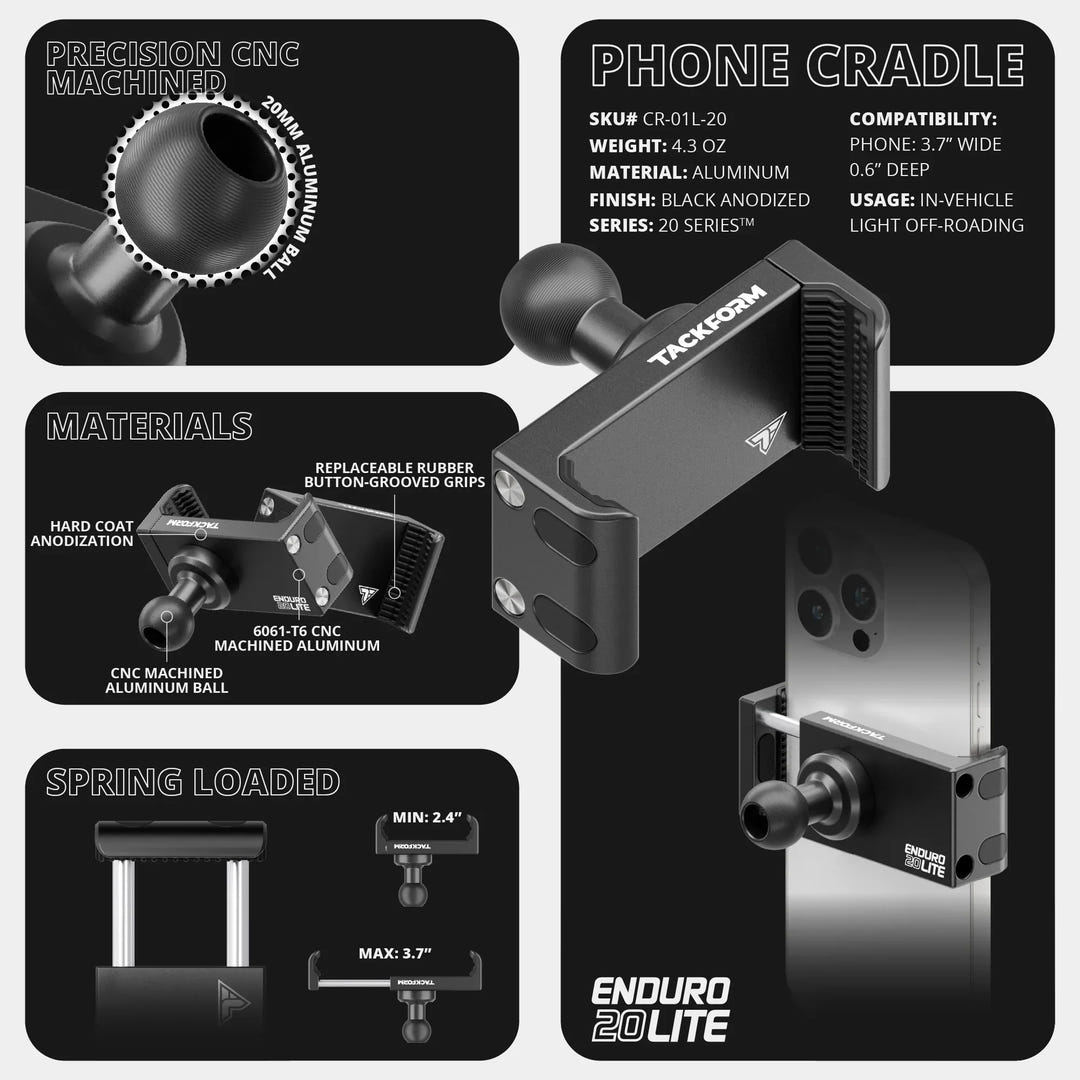 2020+ Ford Transit LINK™ Vent Mount Bracket With 20LITE Phone Holder | 3.5" Arm | (Not Compatible With Transit Connect) - AVC RIG
