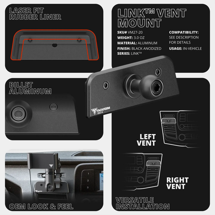2020+ Ford Transit LINK™ Vent Mount Bracket With MagSafe Phone Holder | 3.5" Arm | (Not Compatible With Transit Connect) - AVC RIG