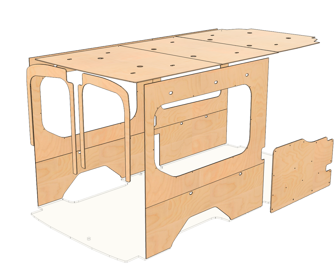 Transit Medium Roof 148 Wood Wall Kit