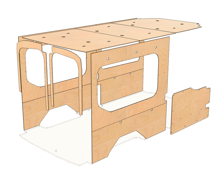 Transit Medium Roof 148 Wood Wall Kit