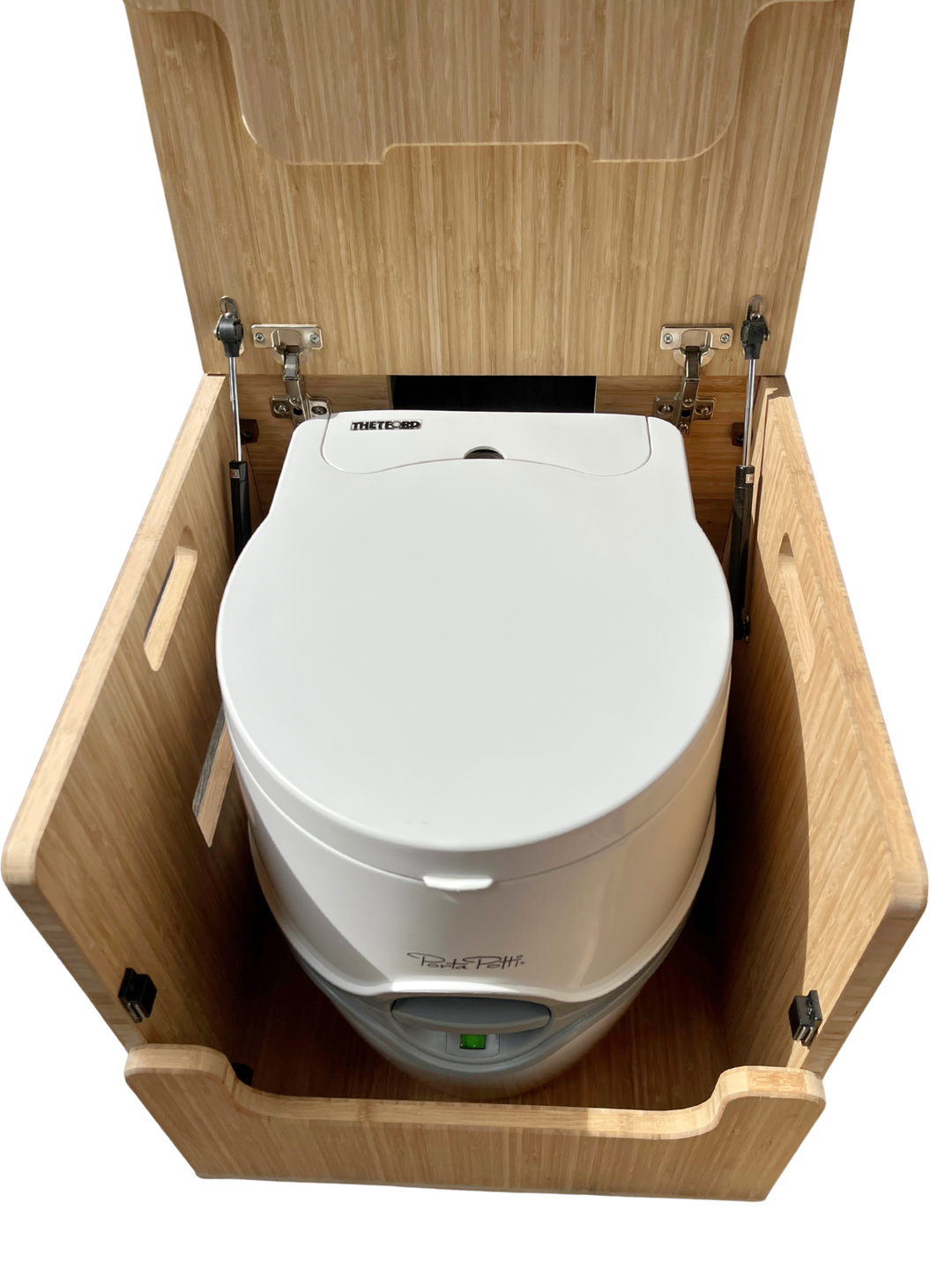 Porta Potti 565E/365 Curve Bamboo Toilet Lift top Cabinet Flat Pack Kit - AVC RIG