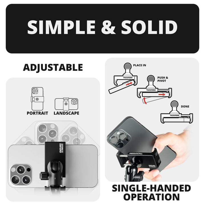 2020+ Ford Transit (Not Compatible With Transit Connect) Tackform Slim Track Dash Bracket With 20LITE Phone Mount