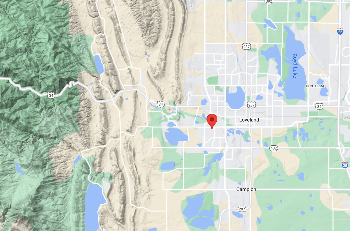 Map of the AVC RIG retail store in Loveland, Colorado