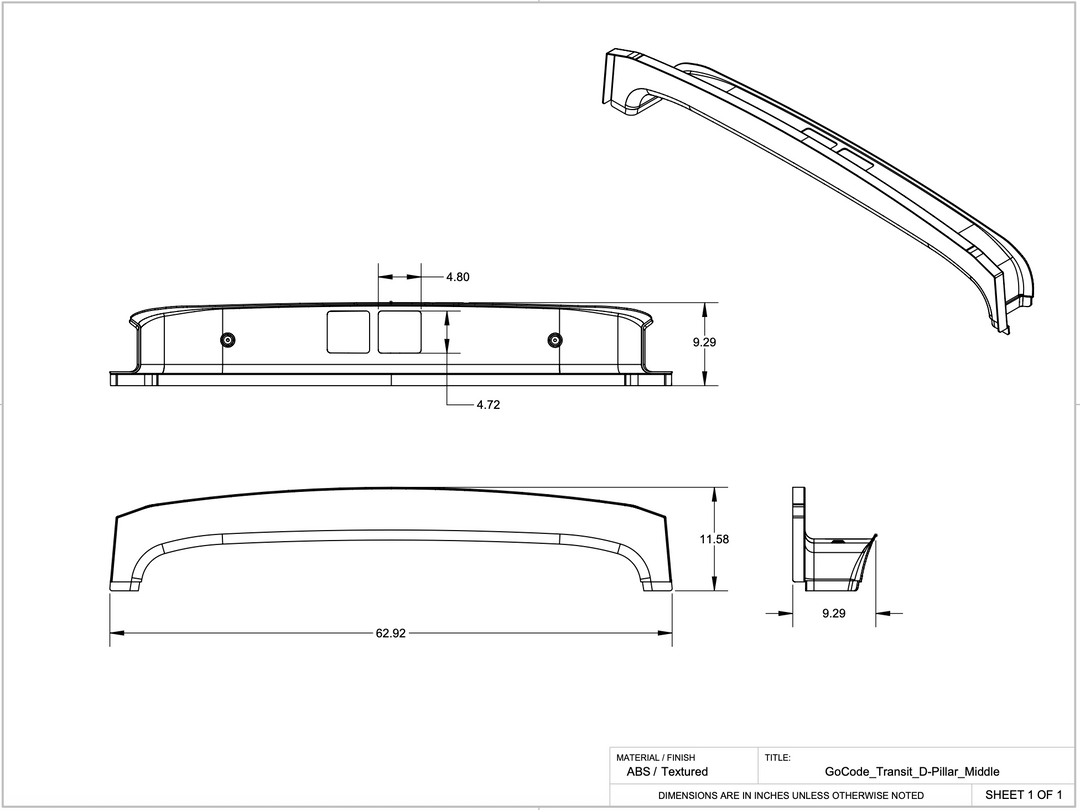 Ford Transit High Roof Rear Trim Kit