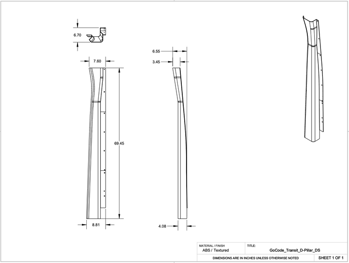 Ford Transit D Pillar Trim Kit