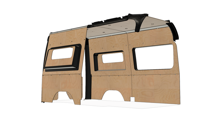 Sprinter 144 Wood Wall Kit For Go Code Trim