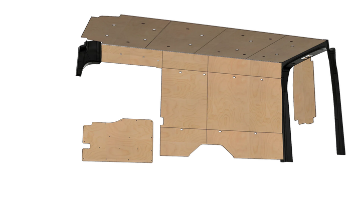 Ford Transit 148 EXT Wood Wall Kit For Go Code Trim - AVC RIG
