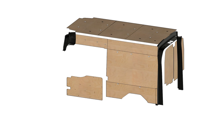 Ford Transit High Roof 148 Wood Wall Kit for Go Code Trim - AVC RIG