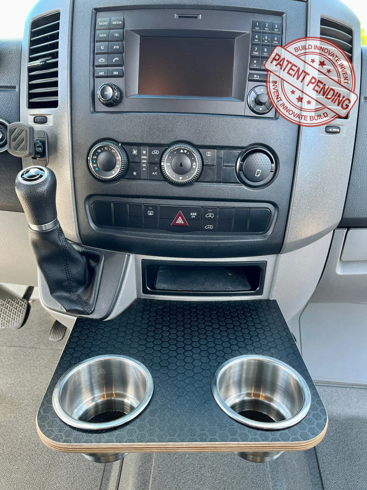 Mercedes Sprinter NCV3 06-18 Black Hex Cup Holder Snack Tray - AVC RIG