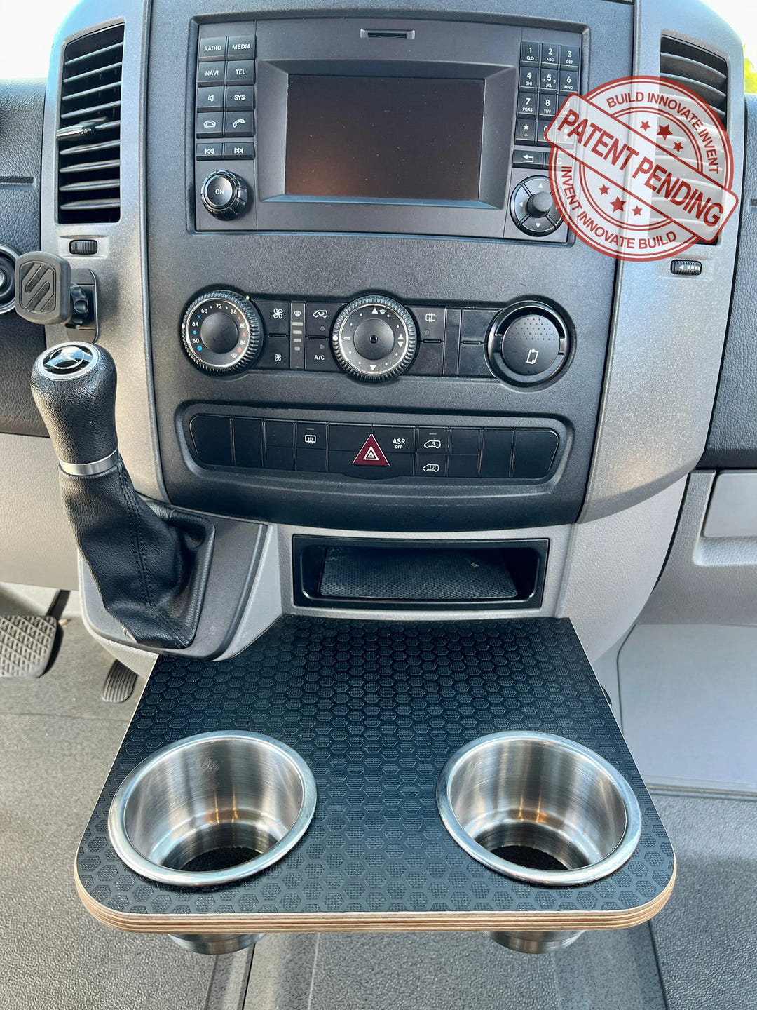 Mercedes Sprinter NCV3 06-18 Black Hex Cup Holder Snack Tray - AVC RIG