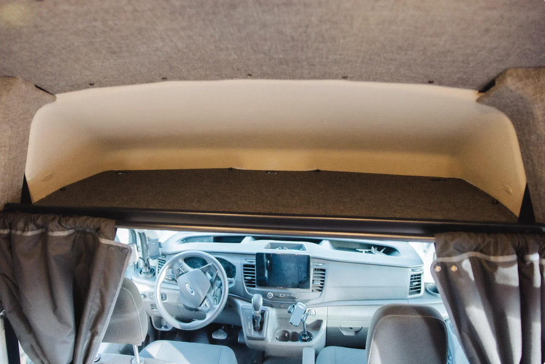 Ford Transit Headliner Shelf &amp; Curtain Rod - AVC RIG