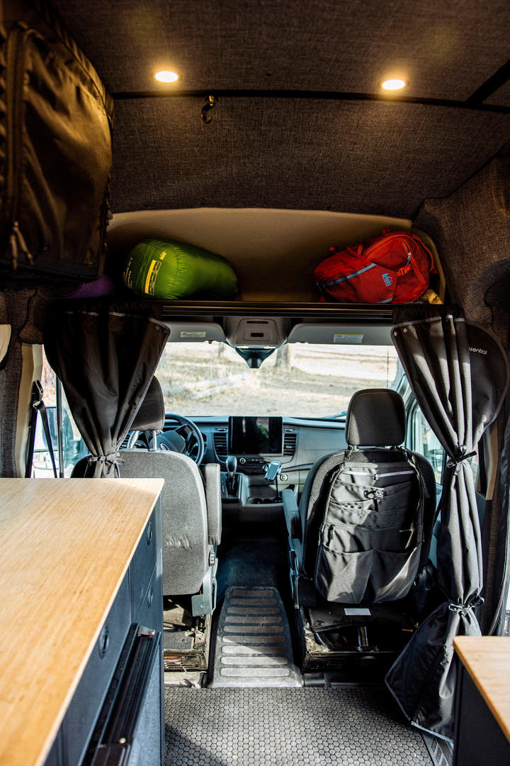 Ford Transit Headliner Shelf &amp; Curtain Rod - AVC RIG