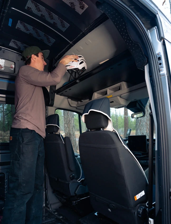Ford Transit Headliner Shelf &amp; Curtain Rod - AVC RIG