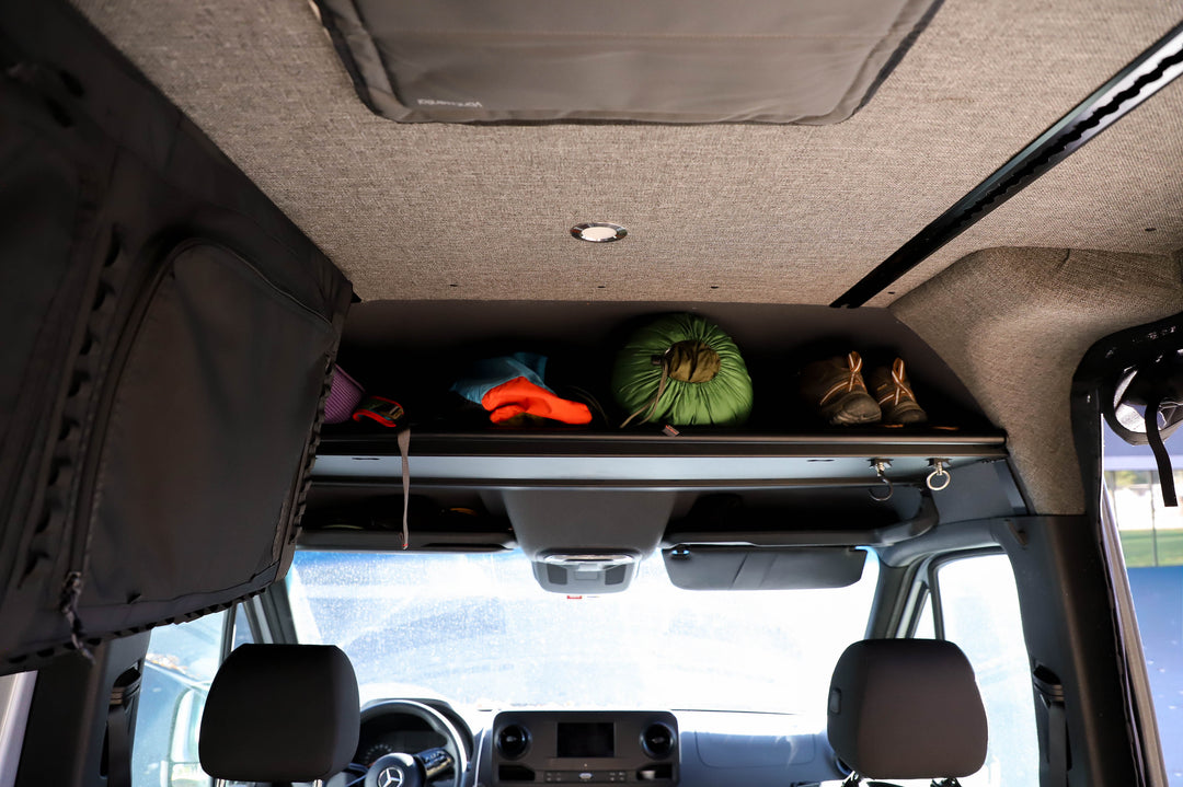 Mercedes Sprinter Headliner Shelf &amp; Curtain Rod