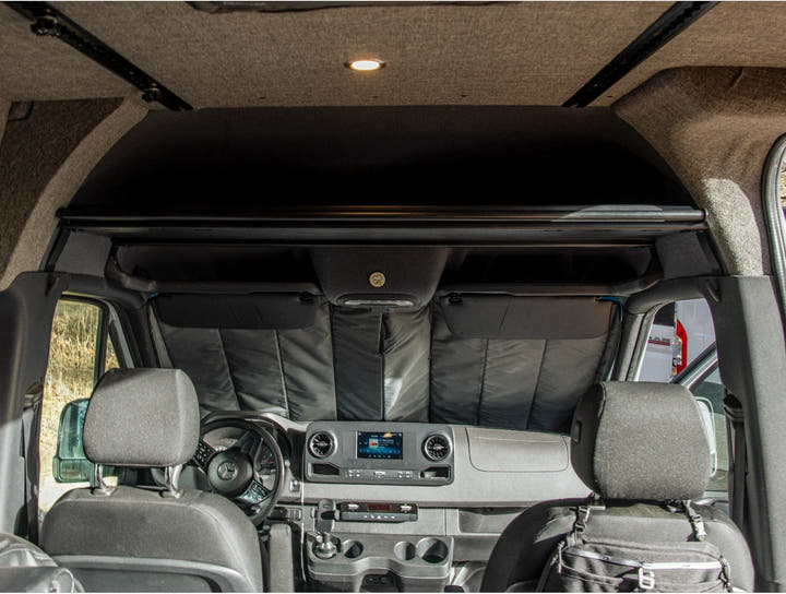 Mercedes Sprinter Headliner Shelf &amp; Curtain Rod - AVC RIG