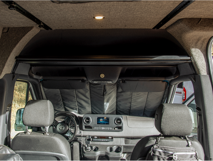 Mercedes Sprinter Headliner Shelf &amp; Curtain Rod